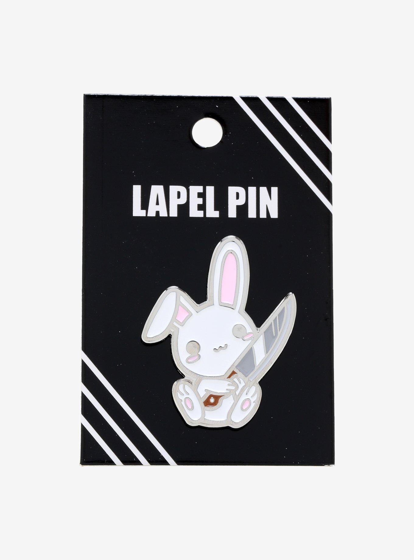 Bunny With Knife Enamel Pin, , alternate