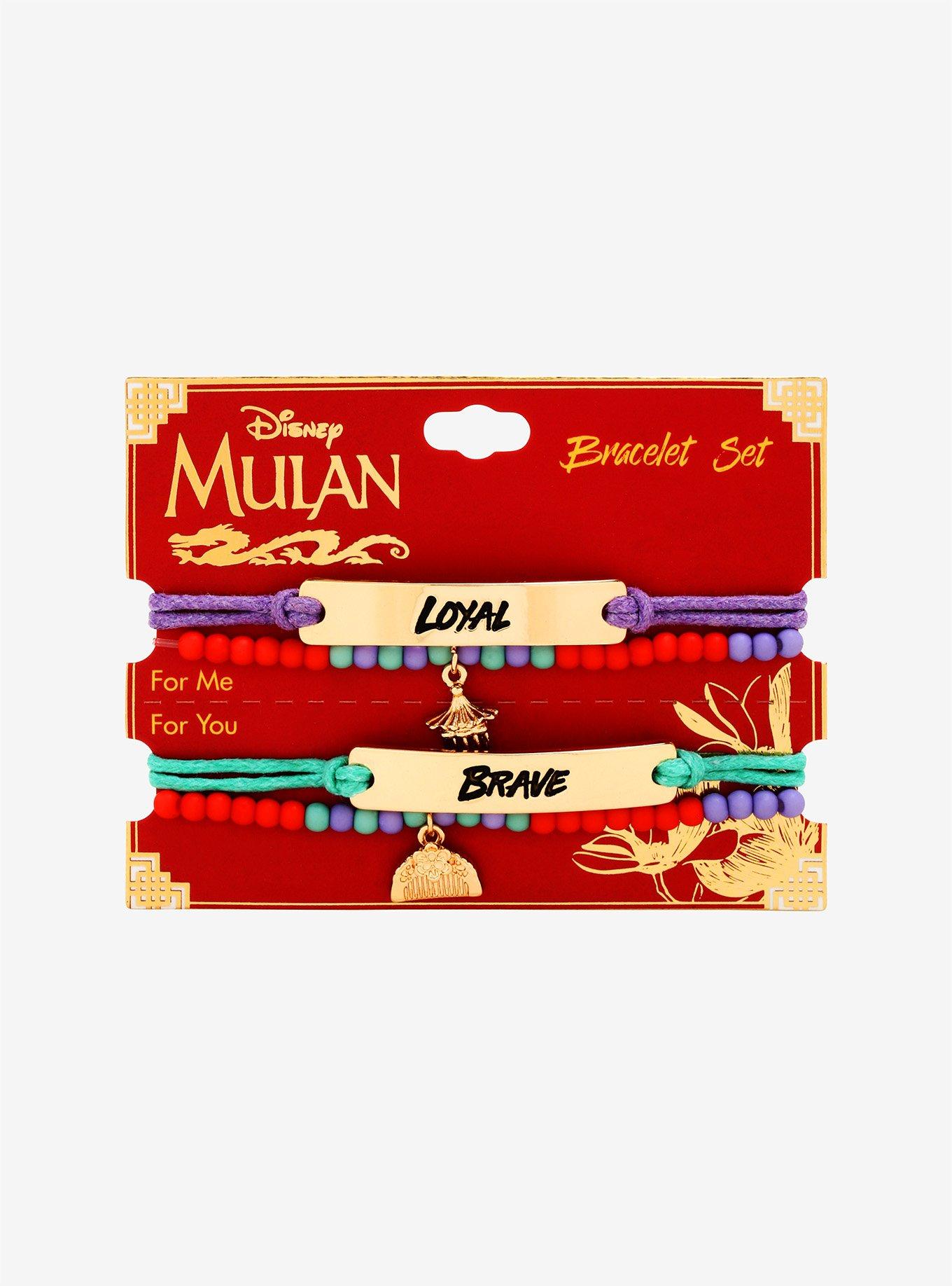 Disney Mulan Loyal & Brave Bracelet Set, , alternate