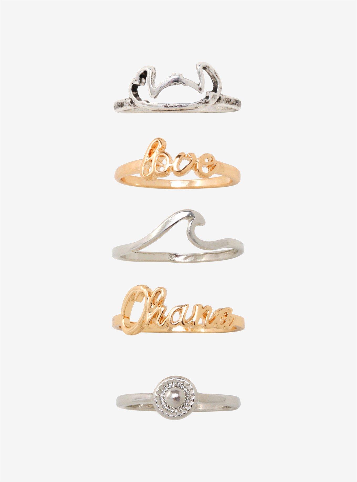 Disney Lilo & Stitch Wave Multi-Sized Ring Set, , alternate