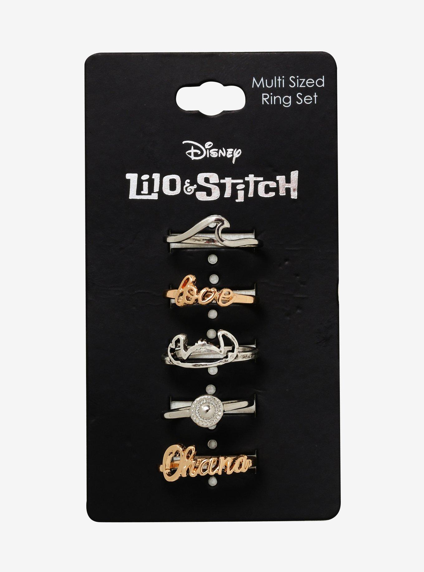 Disney Lilo & Stitch Wave Multi-Sized Ring Set, , alternate