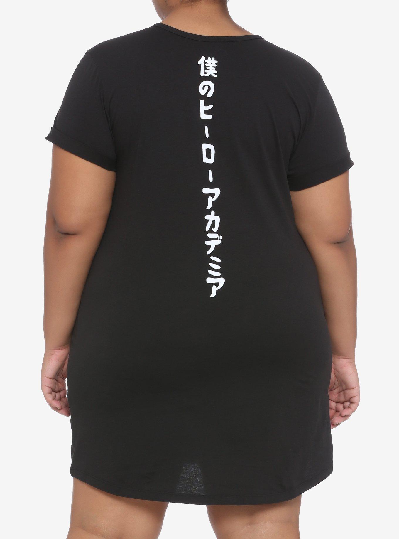 My Hero Academia Class Photo T-Shirt Dress Plus Size, BLACK, alternate