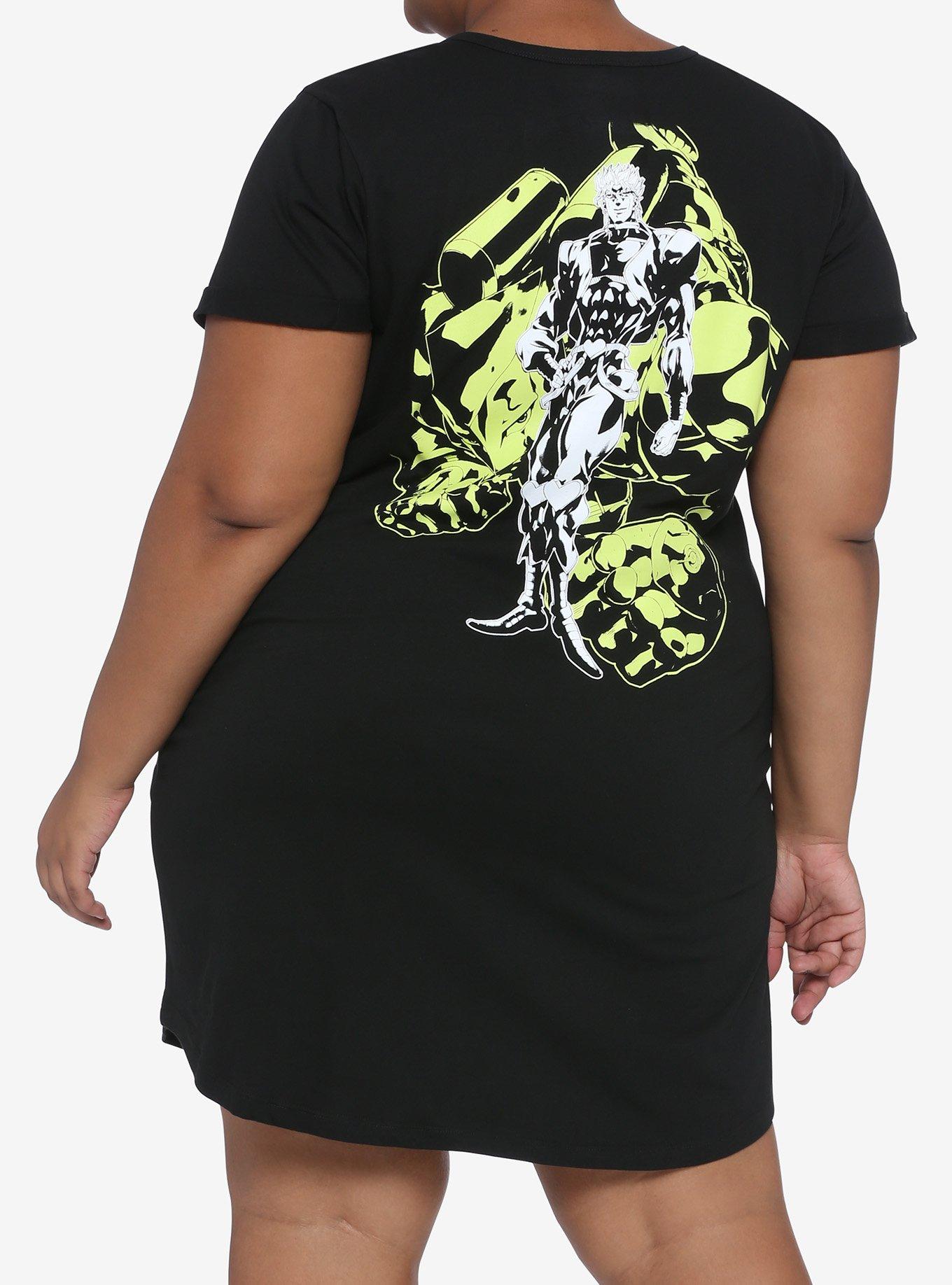 JoJo's Bizarre Adventure Jotaro & Dio T-Shirt Dress Plus Size, TIE DYE, alternate