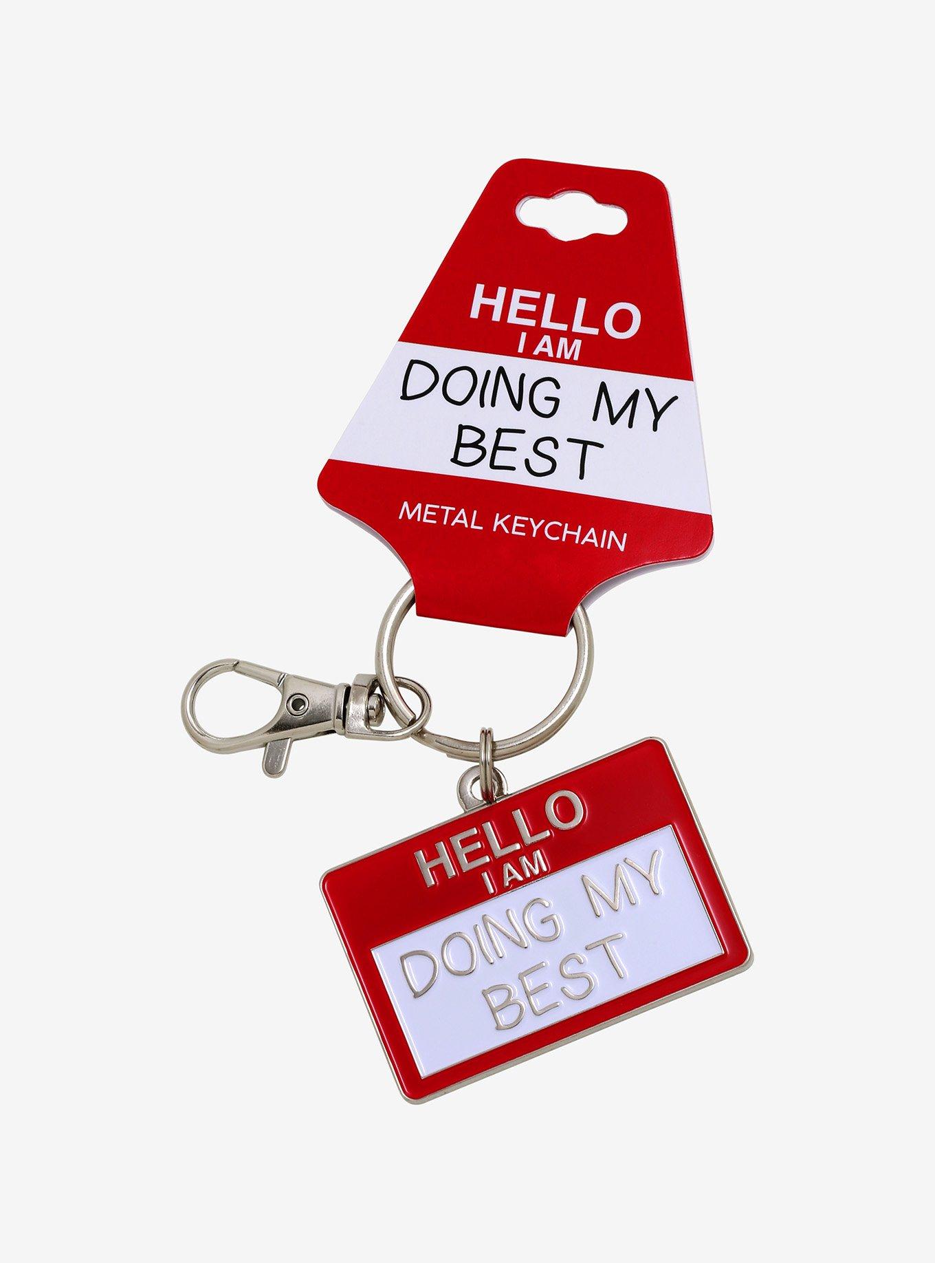 Hello Doing My Best Key Chain, , alternate