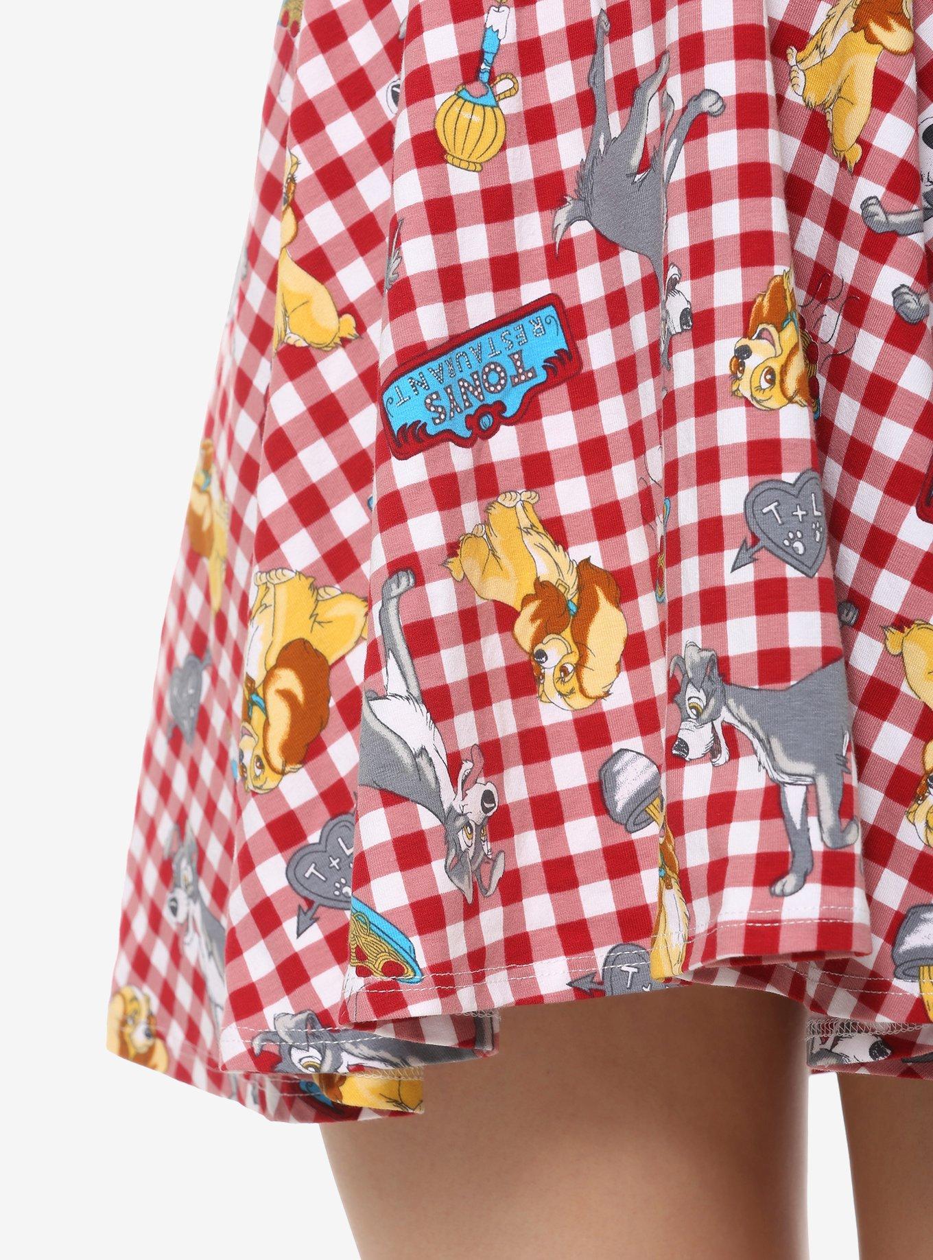 Disney Lady And The Tramp Tony's Restaurant Suspender Skirt, PLAID, alternate