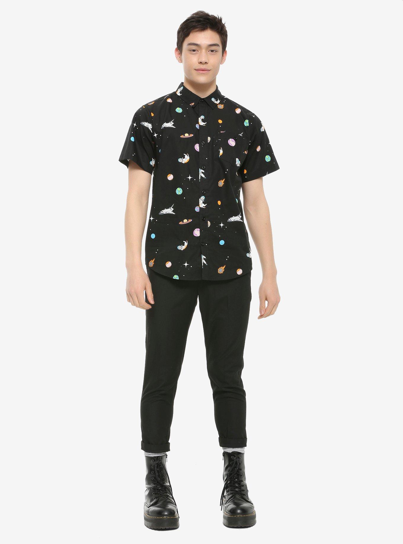 Cats In Space Woven Button-Up Hot Topic Exclusive, , alternate