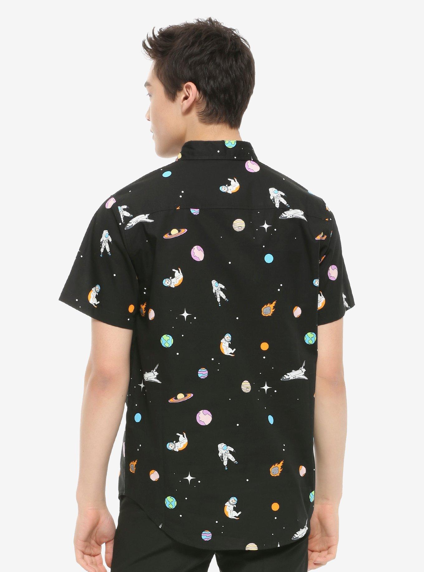 Cats In Space Woven Button-Up Hot Topic Exclusive, , alternate