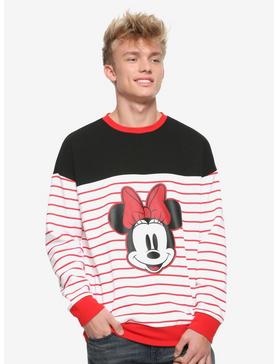 Plus Size Our Universe Disney Minnie Mouse Striped Sweatshirt Her Universe Exclusive, , hi-res