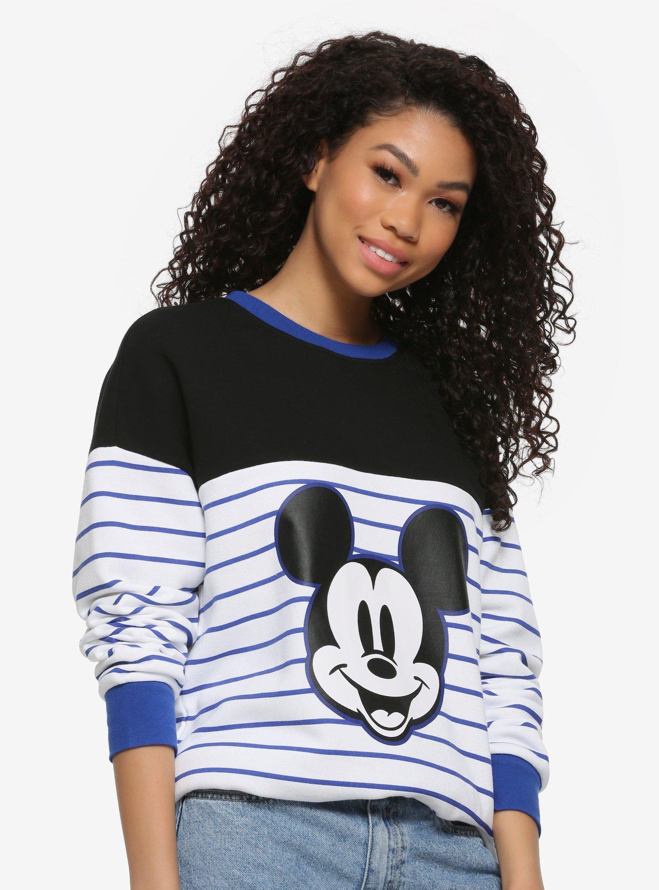 Our Universe Disney Mickey Mouse Striped Sweatshirt Her Universe Exclusive, MULTI, alternate