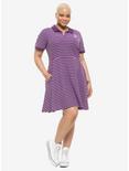 Ex-Boyfriend Tears Purple Striped Polo Dress Plus Size, STRIPES, alternate