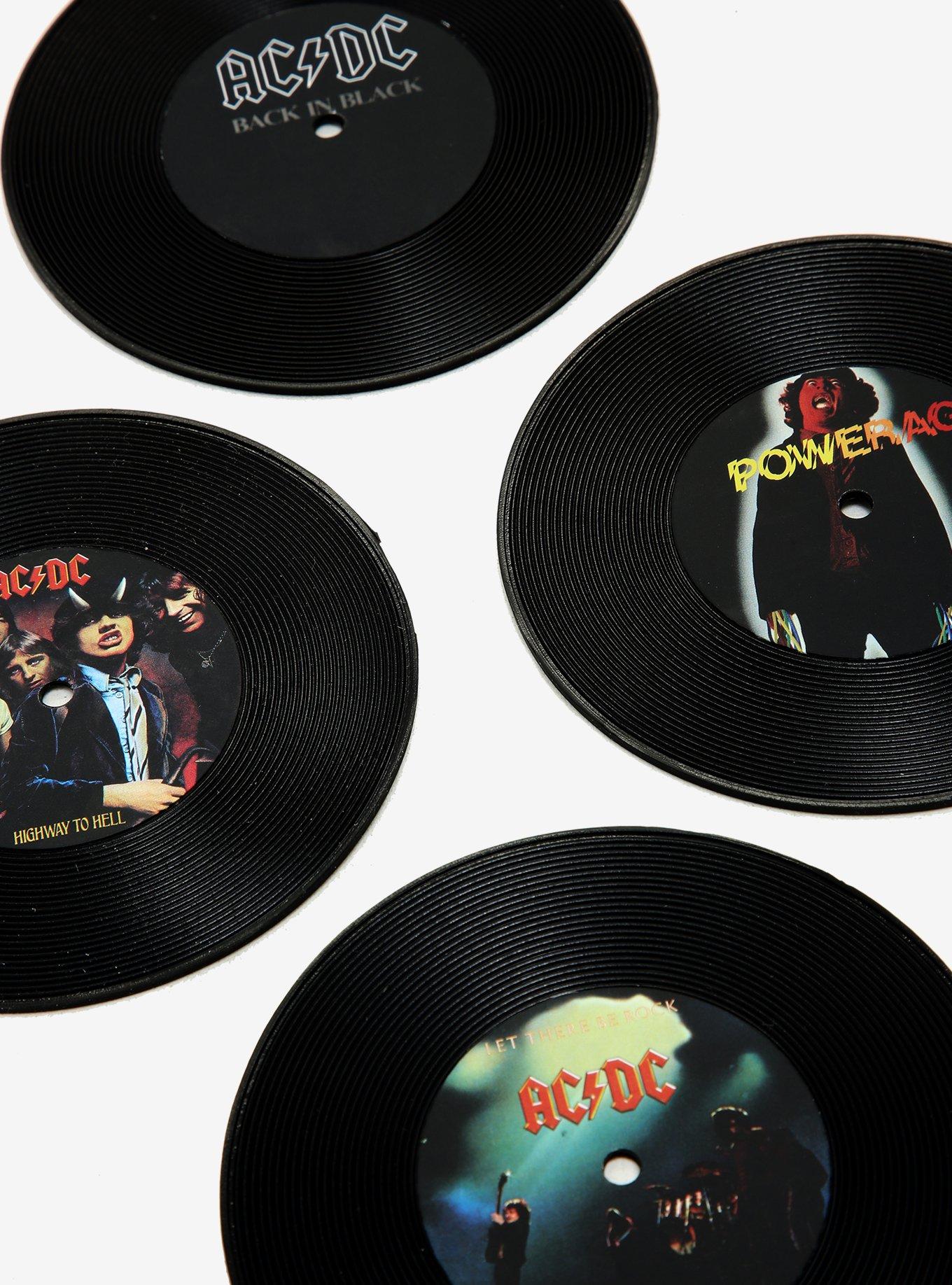 AC/DC Vinyl Record Rubber Coasters, , alternate