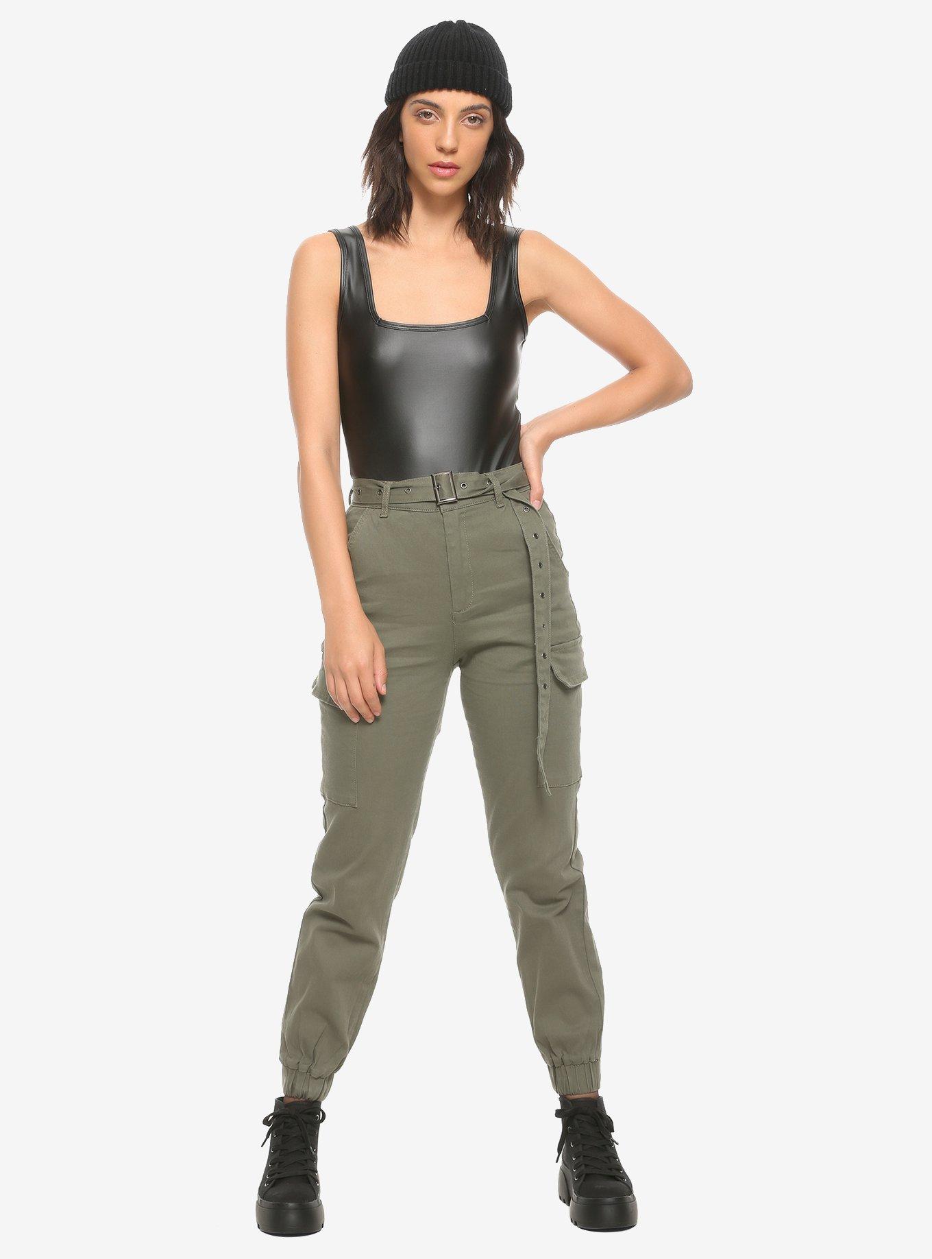 Almost Famous Girls Olive Green Cargo Pants, OLIVE, alternate