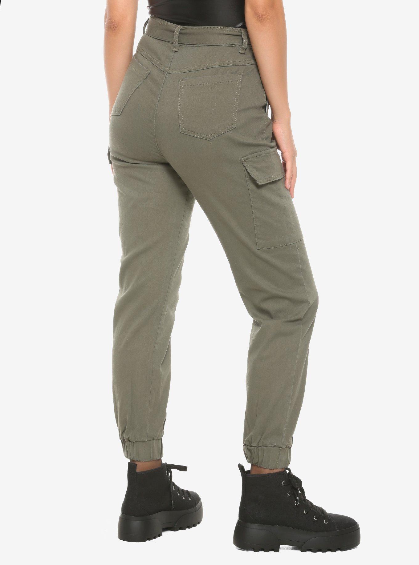 Almost Famous Girls Olive Green Cargo Pants, OLIVE, alternate