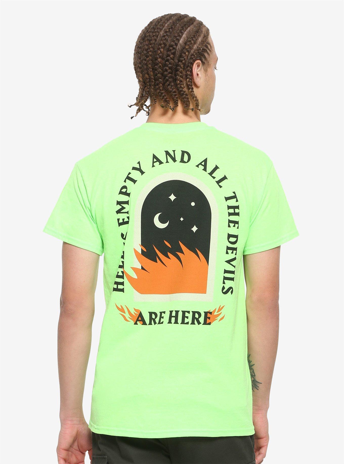 Hell Is Empty And All The Devils Are Here T-Shirt By Agu Luque, NEON GREEN, alternate