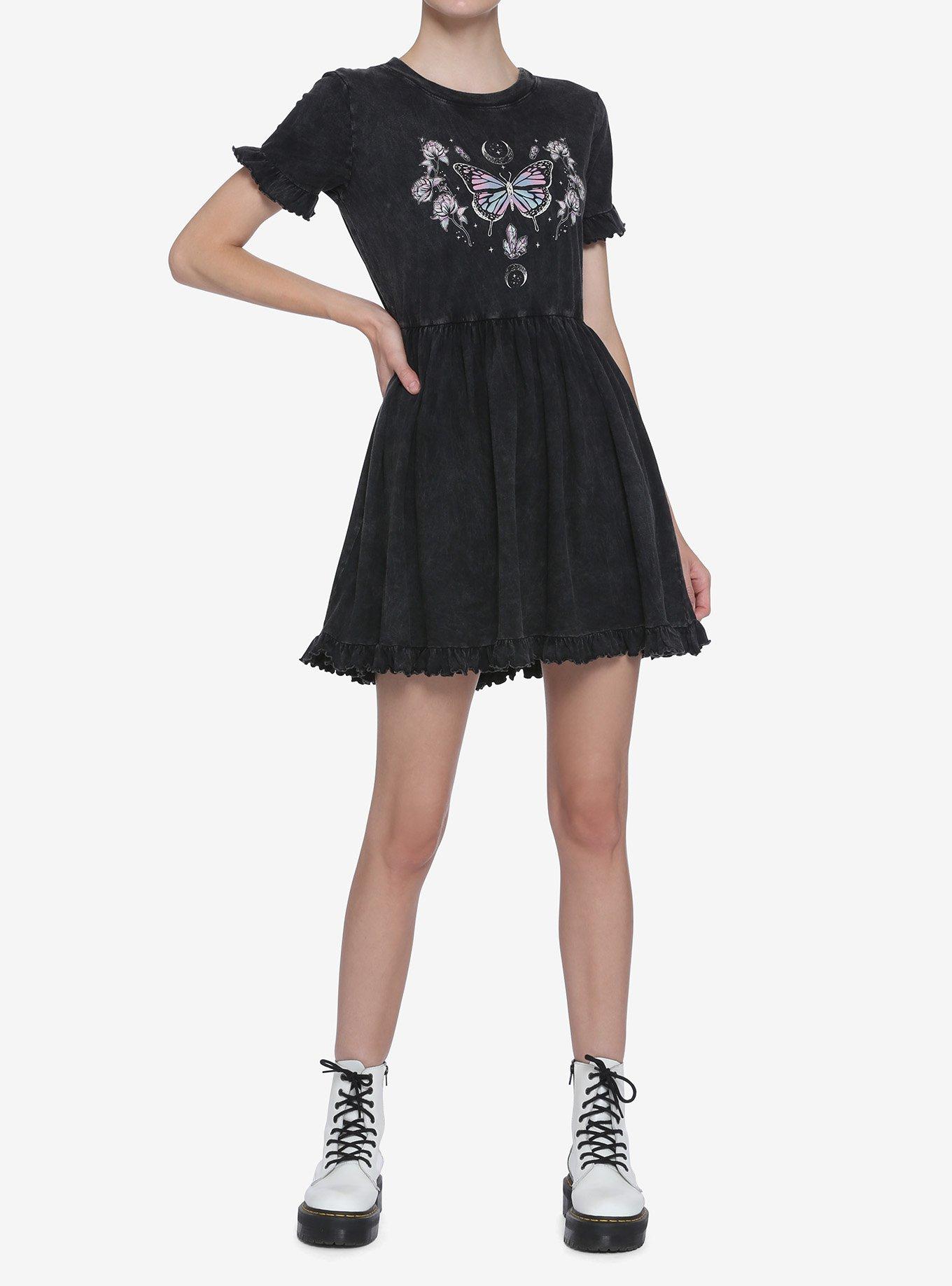 Butterfly & Ruffles Babydoll Dress, TIE DYE, alternate