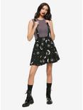 Skull Moon & Sun Suspender Skirt, BLACK, alternate