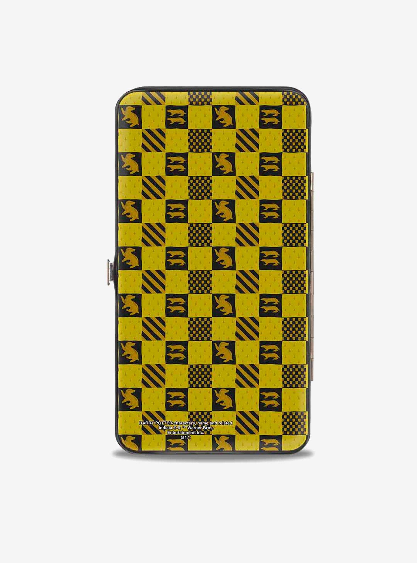 Harry Potter Hufflepuff Crest Heraldry Checkers Hinged Wallet, , hi-res