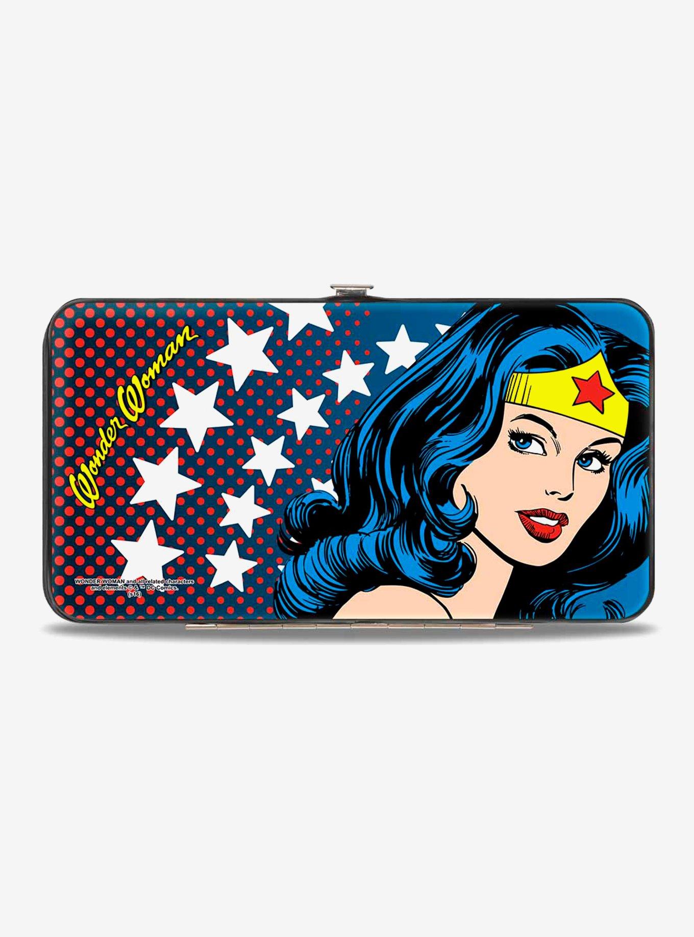 DC Comics Wonder Woman Stars Hinged Wallet, , hi-res