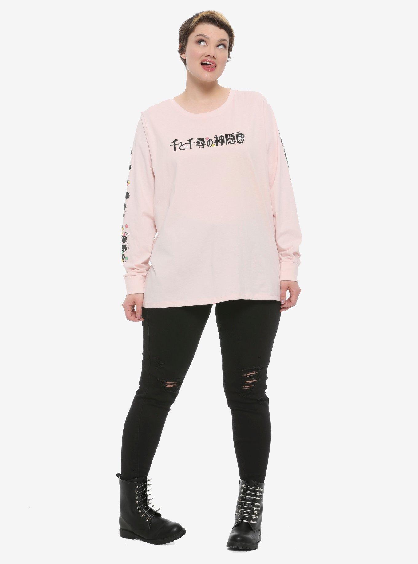 Studio Ghibli Spirited Away Title & Soot Sprites Long-Sleeve T-Shirt Plus Size, MULTI, alternate