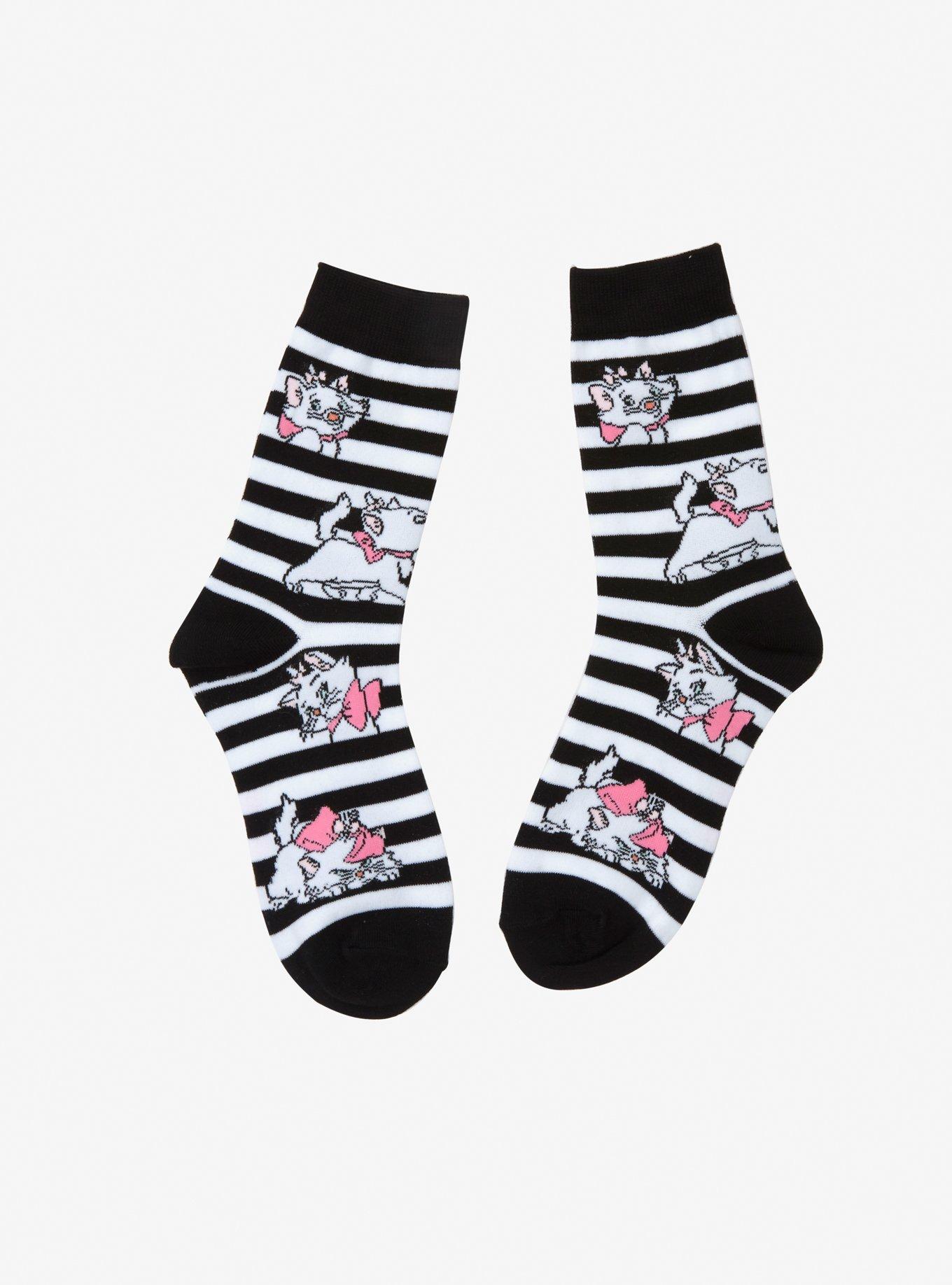 Disney The Aristocats Striped Marie Ankle Socks, , alternate