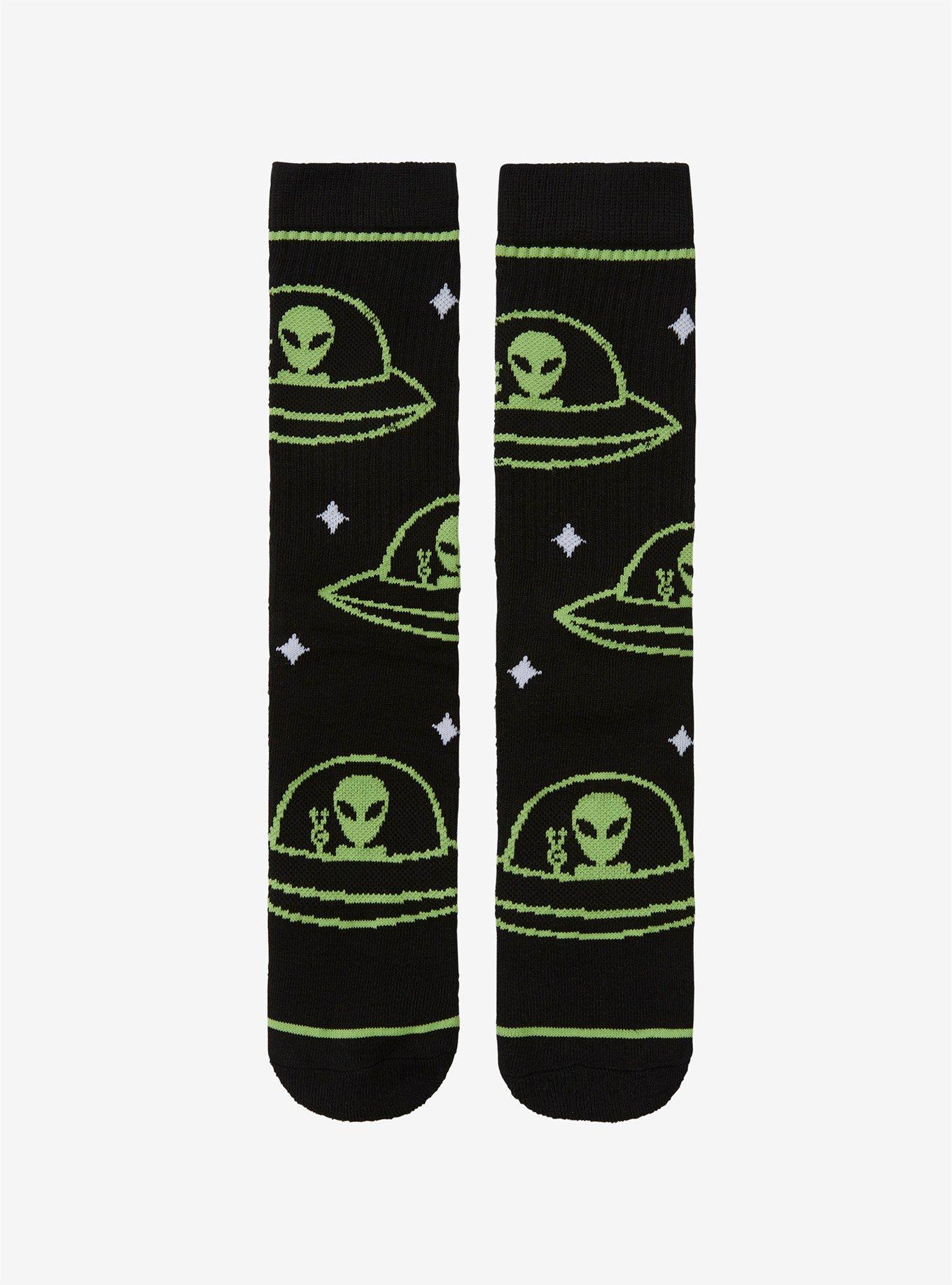 Alien UFO Crew Socks, , alternate