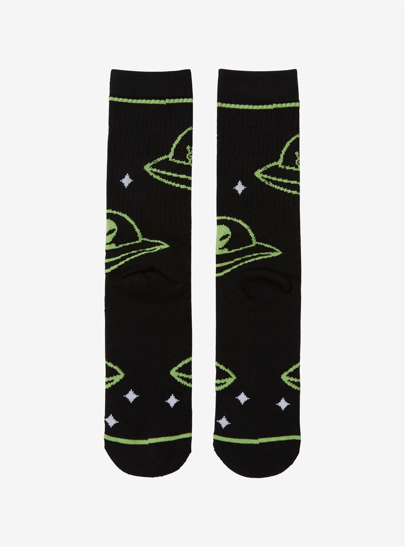 Alien UFO Crew Socks, , alternate
