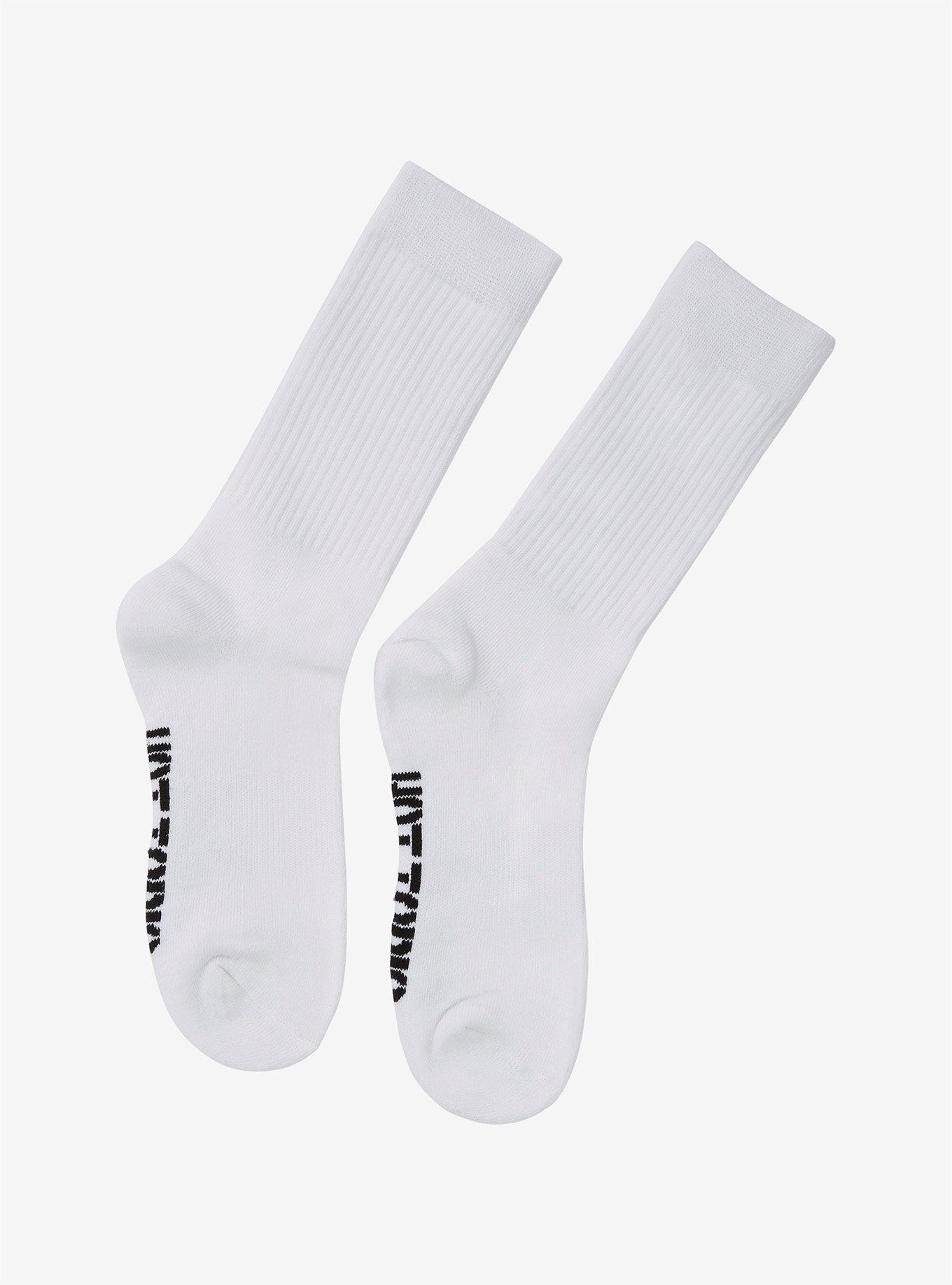 Hot Topic White Crew Socks, , alternate
