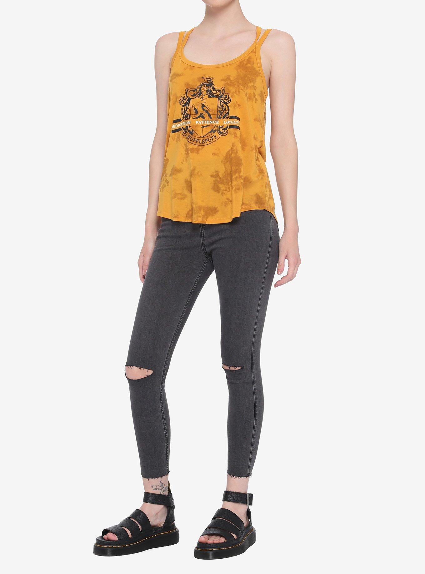 Harry Potter Hufflepuff Tie-Dye Girls Strappy Tank Top, MULTI, alternate