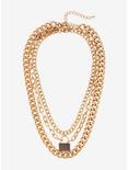 Gold Padlock Chain Necklace Set, , alternate
