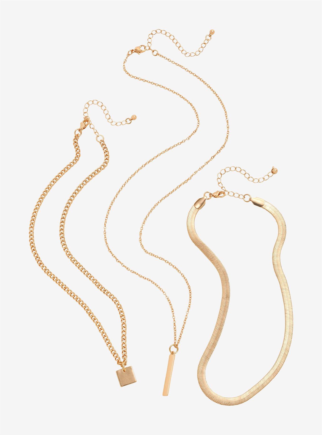 Gold Snake Chain Necklace Set, , alternate