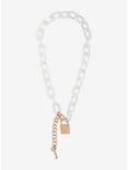 Clear Chain & Padlock Necklace, , alternate