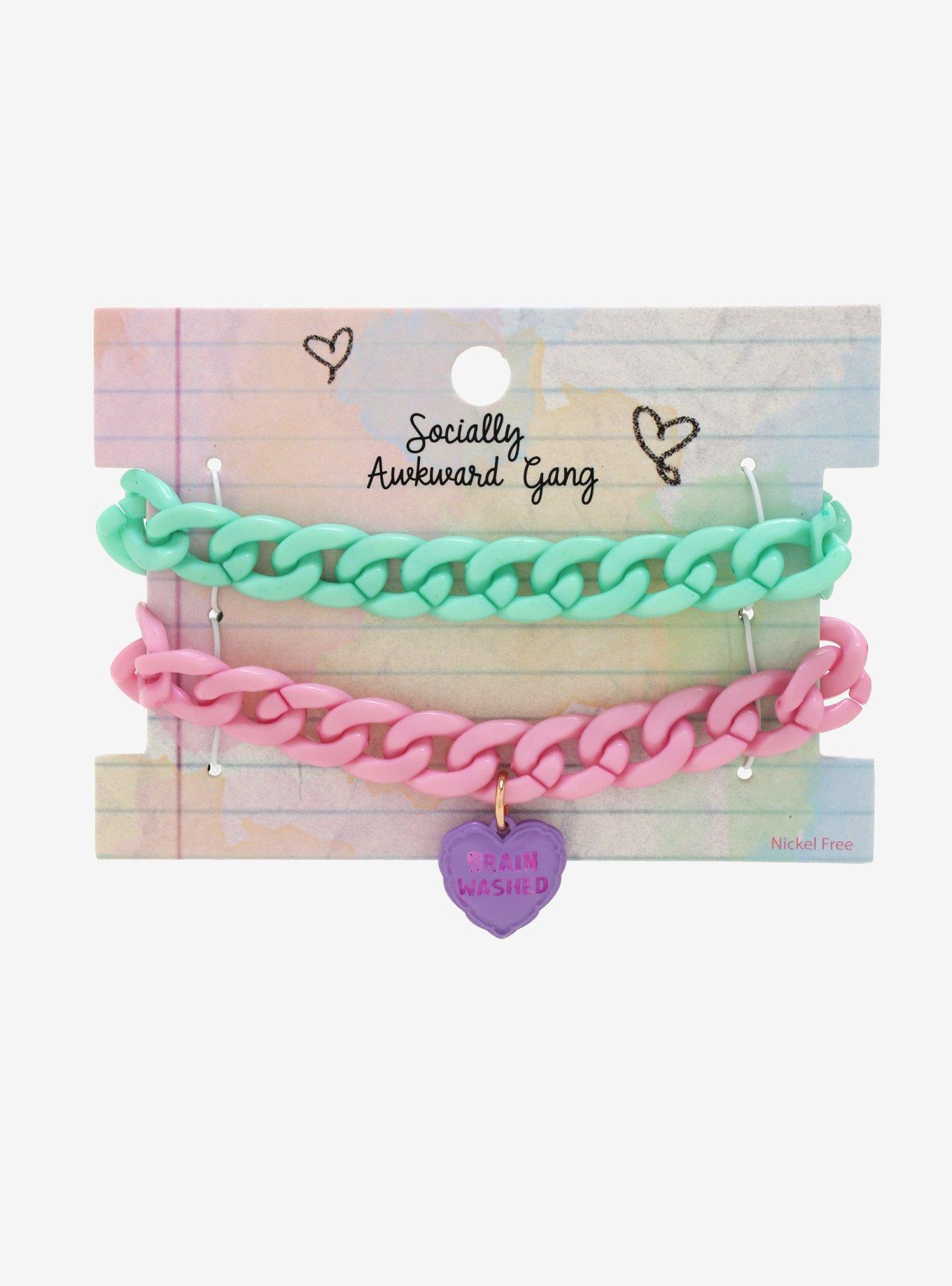 Brain Washed Pastel Chain Bracelet Set, , alternate