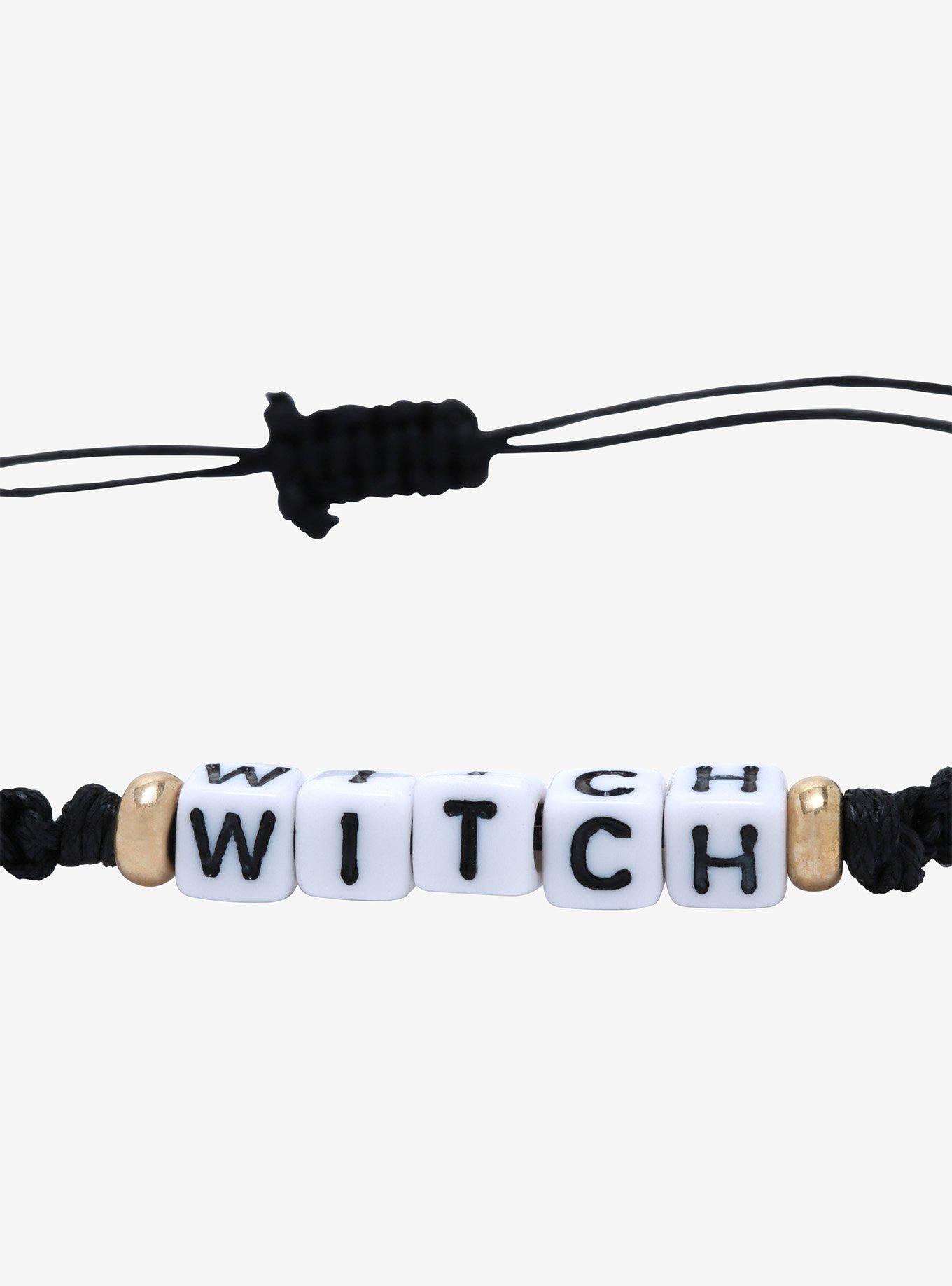 Witch Block Letter Cord Bracelet, , alternate