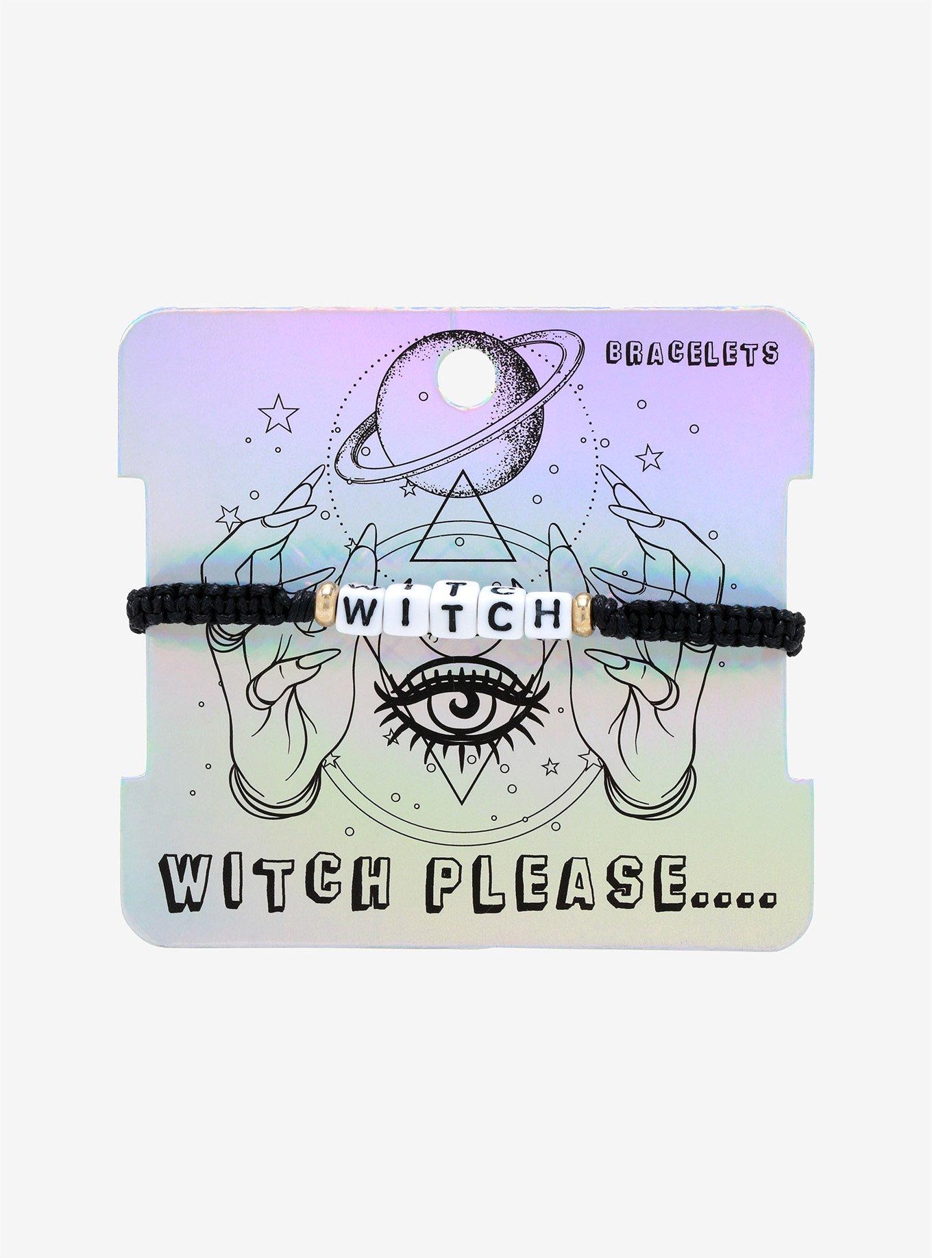 Witch Block Letter Cord Bracelet, , alternate