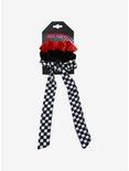 Black & White Checkered Long Bow Scrunchie Set, , alternate