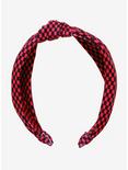 Black & Red Checkered Knot Headband, , alternate