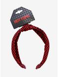 Black & Red Checkered Knot Headband, , alternate