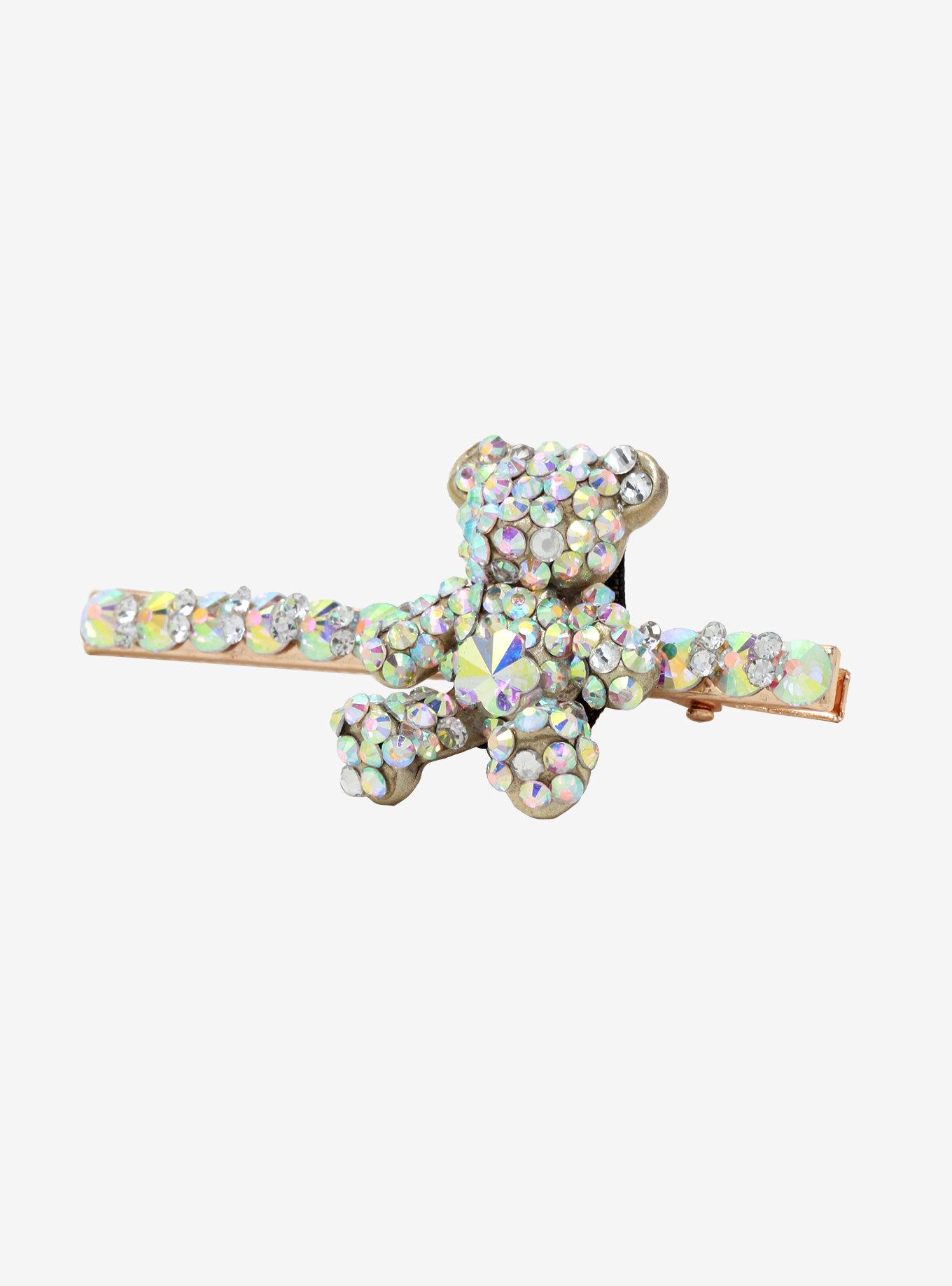 Bling Teddy Bear Hair Clip, , alternate