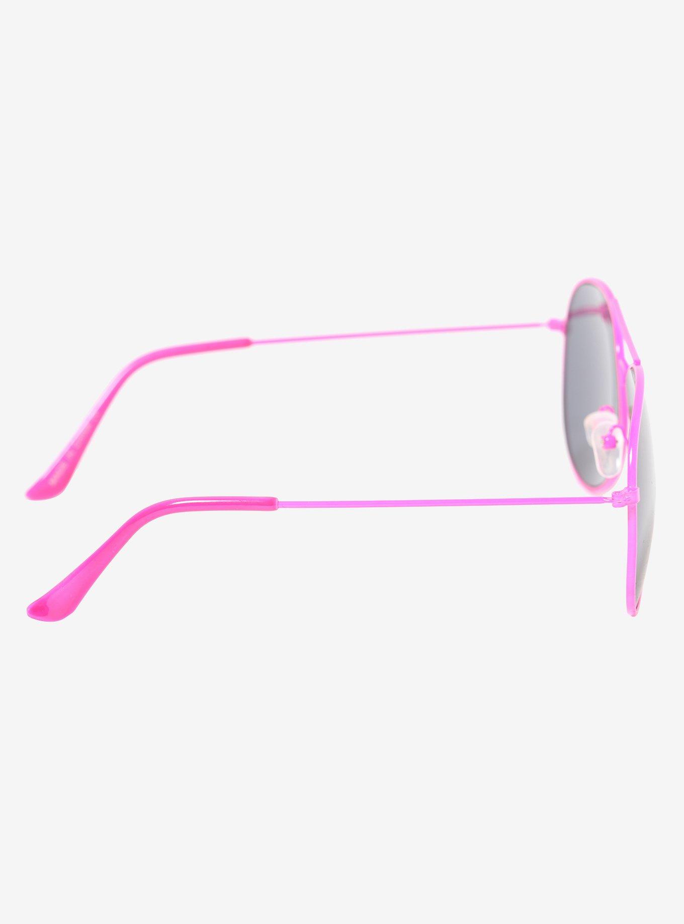 Hot Pink Aviator Sunglasses, , alternate