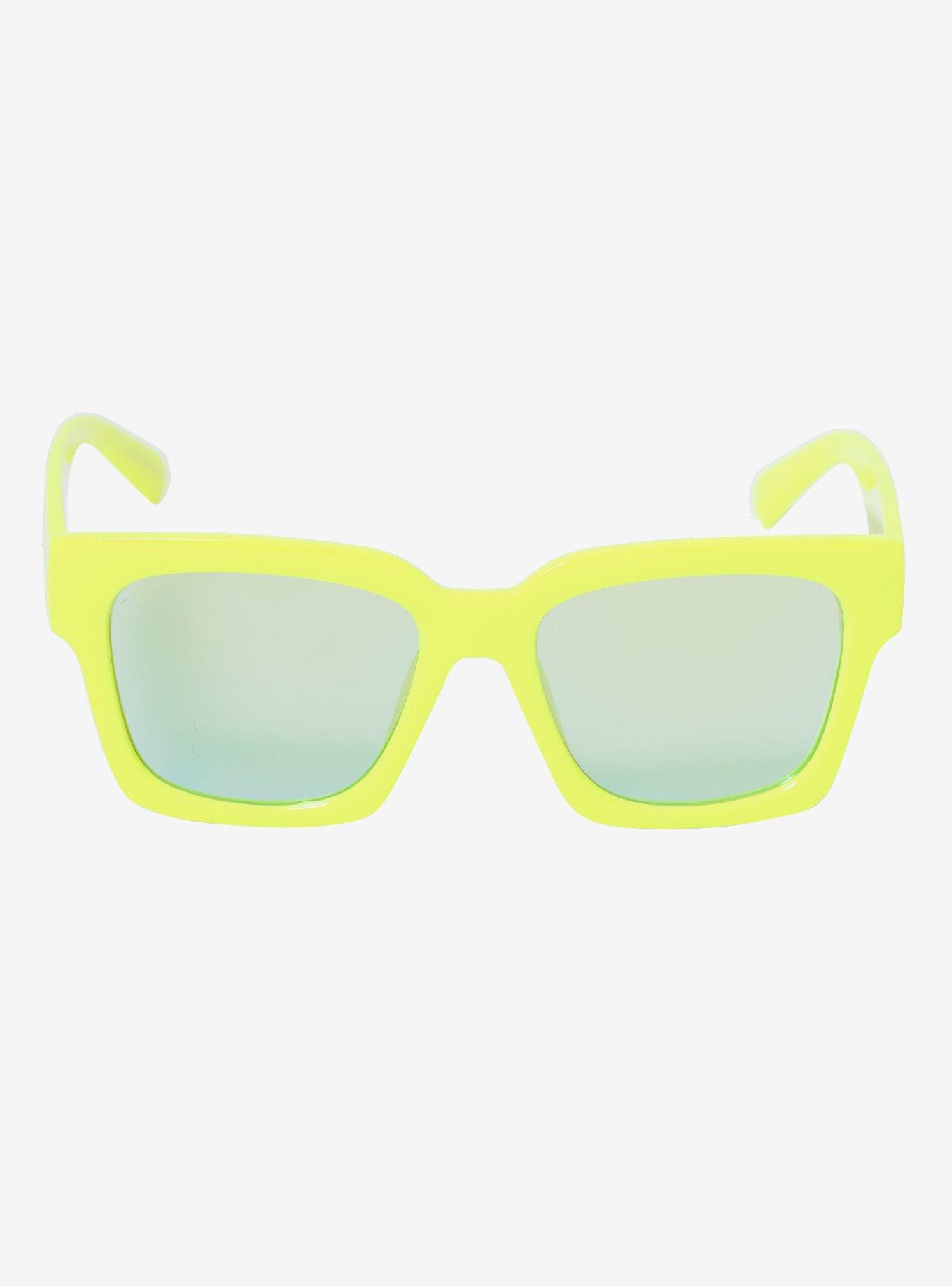 Neon Yellow Mirror Lens Sunglasses, , hi-res