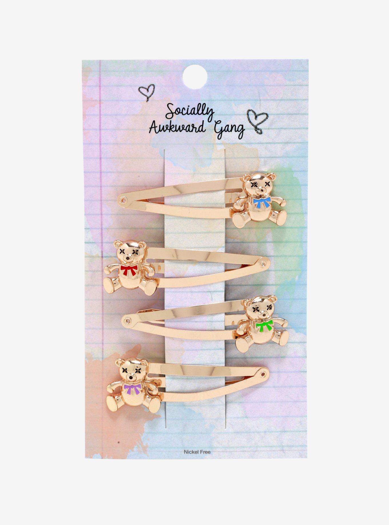 Teddy Bear Hair Clip Set, , alternate