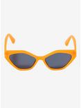 Neon Orange Geometric Cat Eye Sunglasses, , alternate
