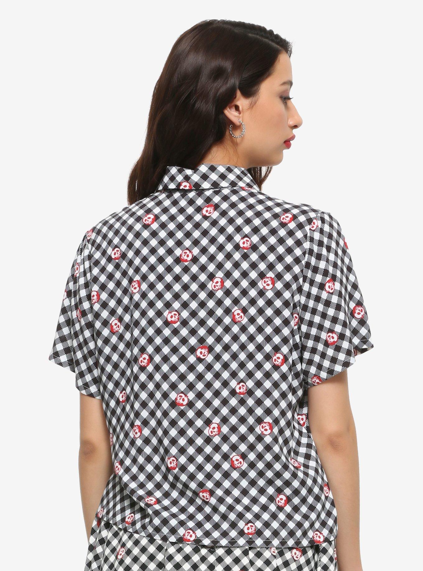 Her Universe Disney Snow White And The Seven Dwarfs Poison Apple Gingham Girls Woven Button-Up, MULTI, alternate