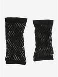 Black Fishnet Long Fingerless Gloves, , alternate