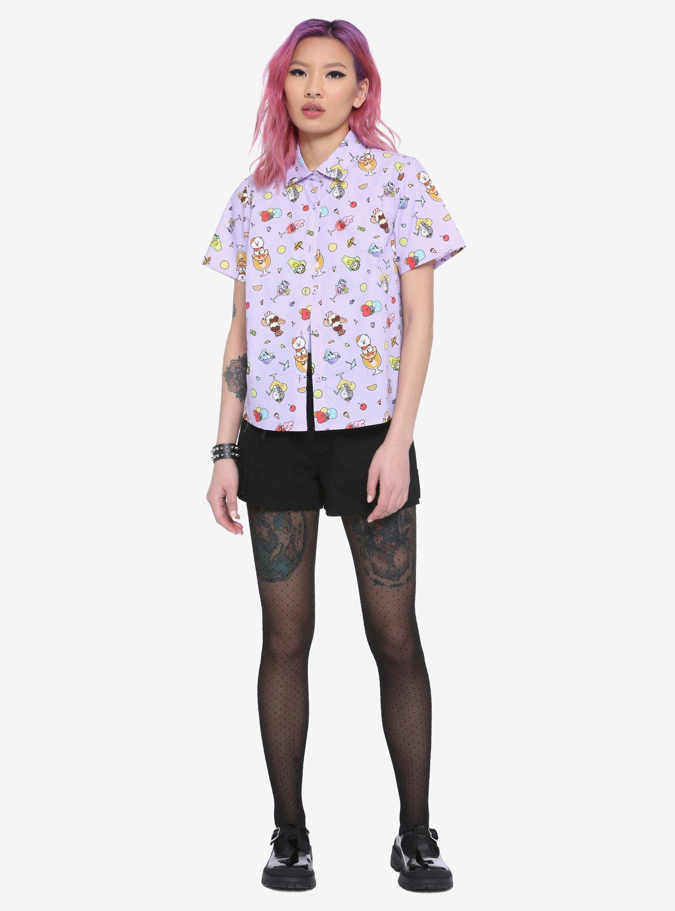 BT21 Fruity Drinks Girls Woven Button-Up, MULTI, alternate