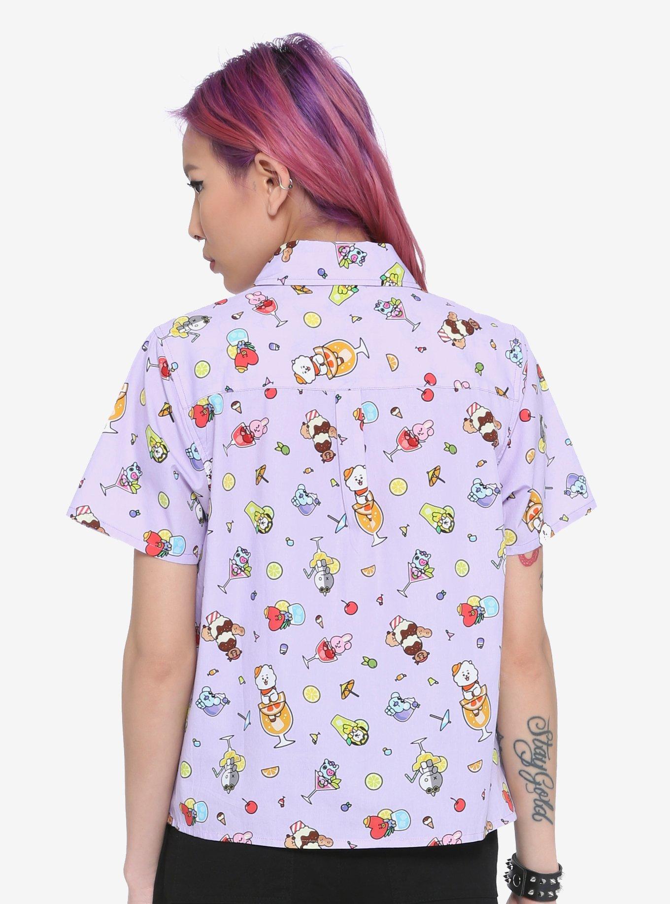 BT21 Fruity Drinks Girls Woven Button-Up, MULTI, alternate