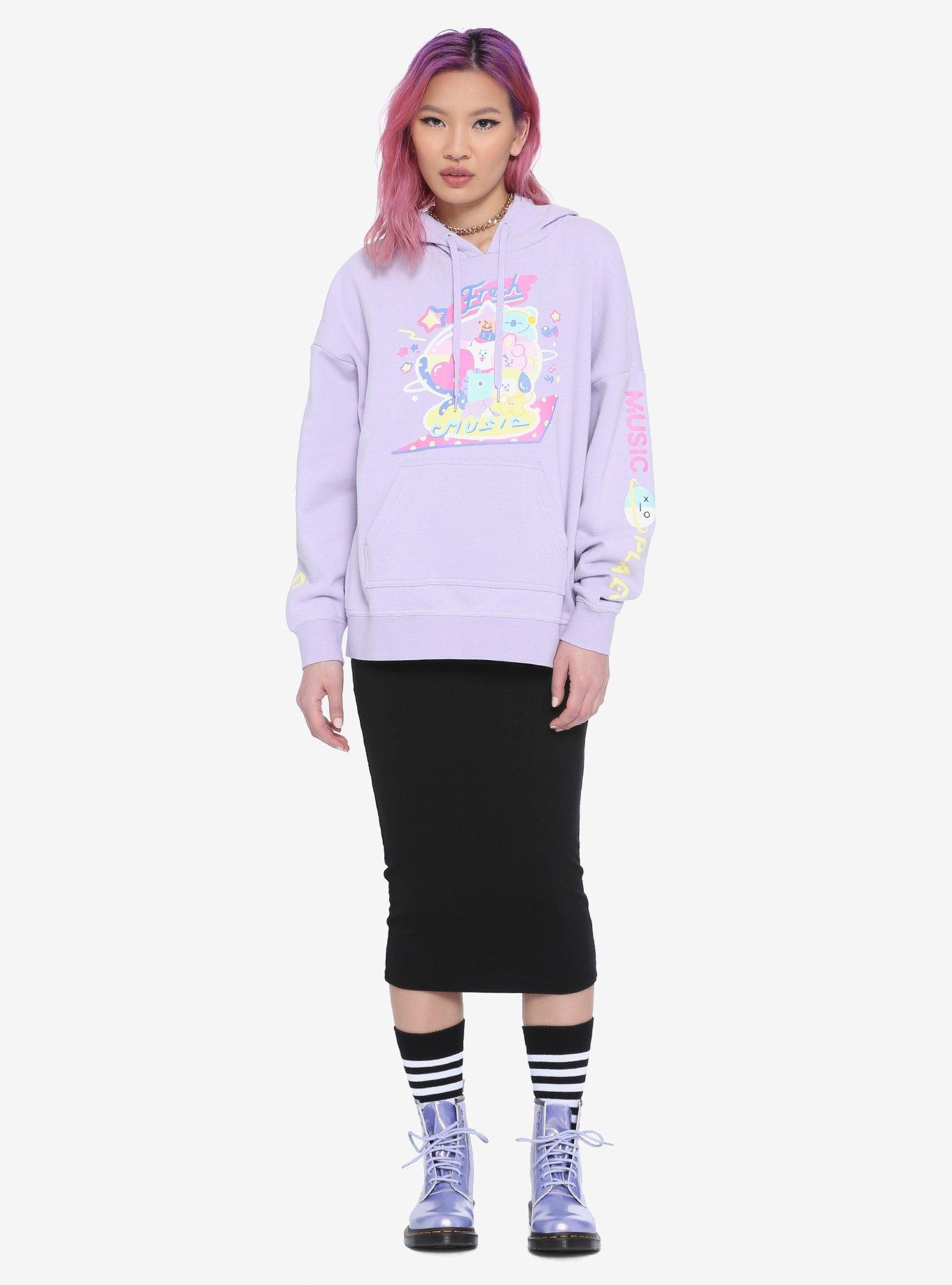 BT21 Music Planet Oversized Girls Hoodie, MULTI, alternate