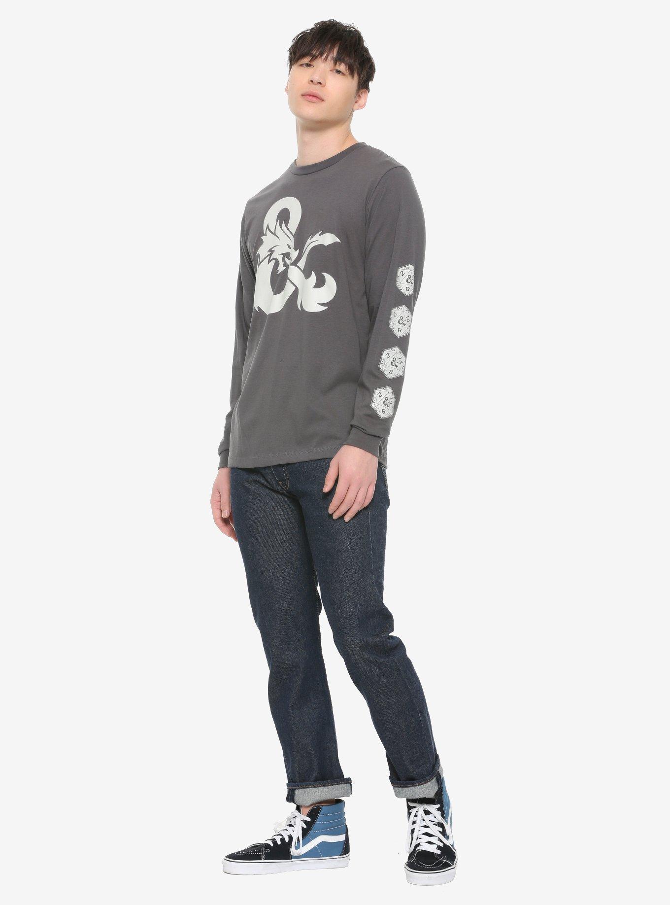 Dungeons & Dragons Logo Long-Sleeve T-Shirt, CHARCOAL, alternate