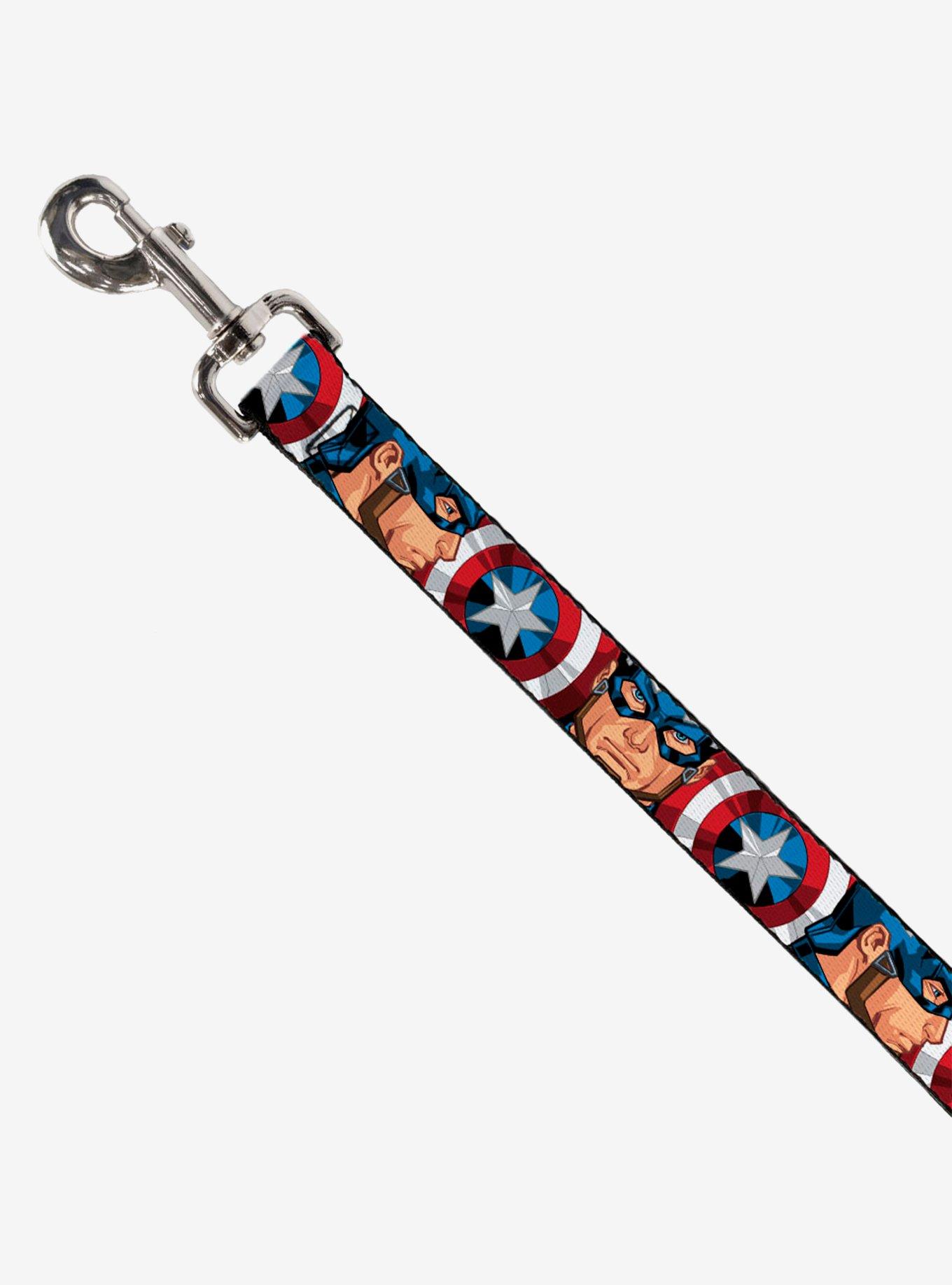 Buckle-Down Hundeleine 'Captain America Shield' – 1,8 M Lang, 1,3 Cm Breit, Lizenziert Von Marvel