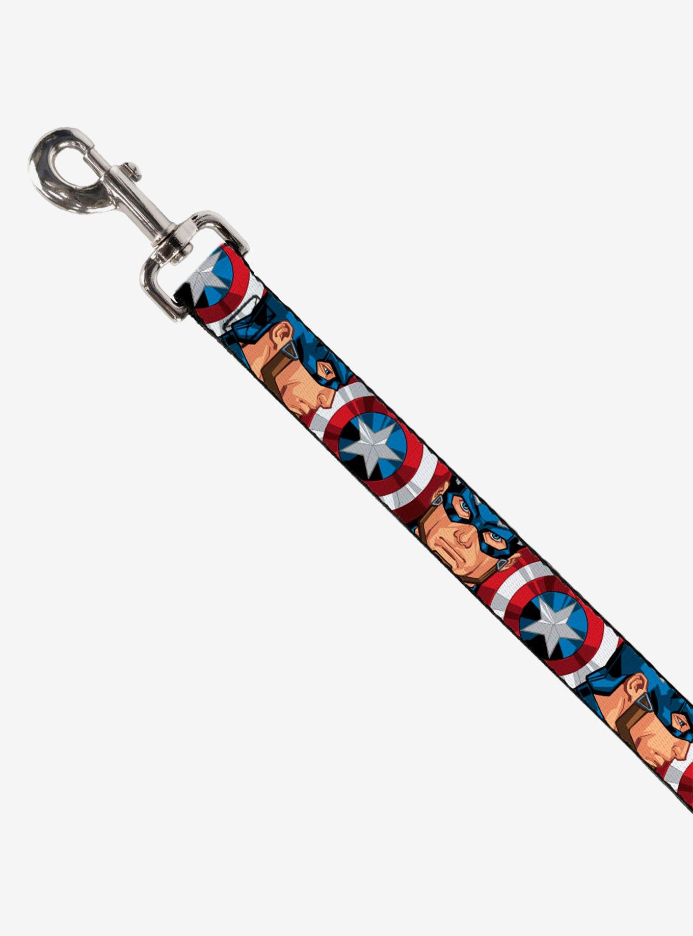 Marvel Captain America Face Turns Shield Close Up Dog Leash, , hi-res