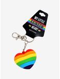 Rainbow Stripe Heart Key Chain, , alternate